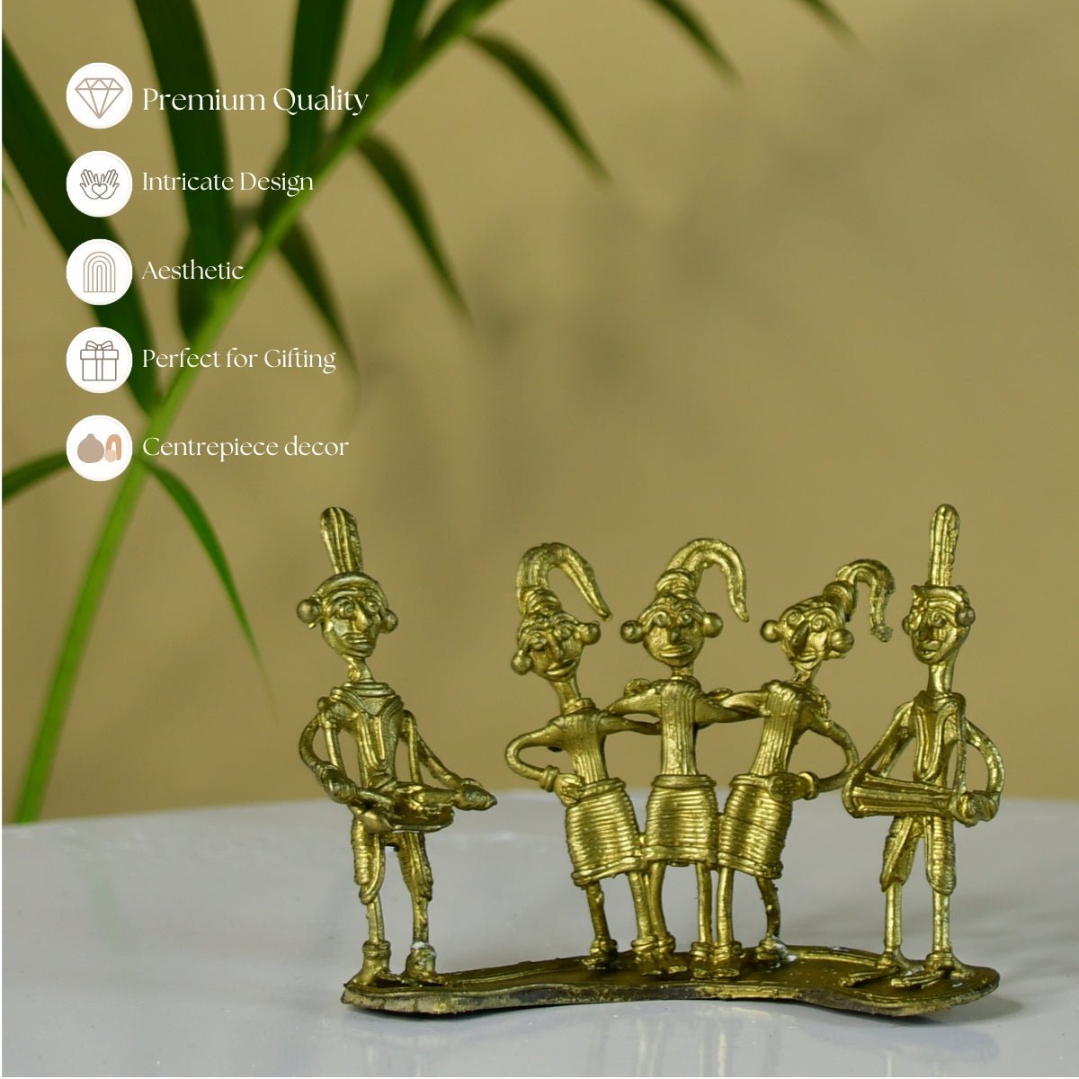 Dokra Orchestra: Brass Tabletop Masterpiece for Unique Home Decor