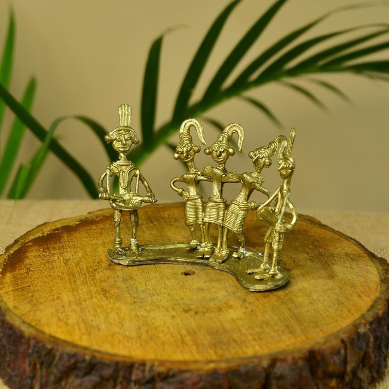 Dokra Orchestra: Brass Tabletop Masterpiece for Unique Home Decor - Dhokra - Sowpeace - Dhokra tabletop - Dokra