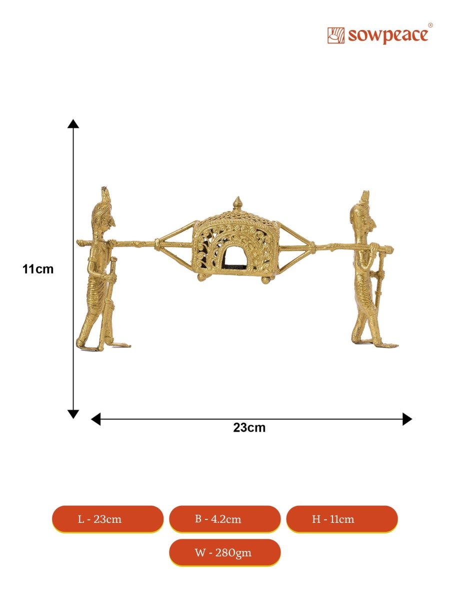 Dokra Palki: Brass Tabletop Elegance Decor - Sowpeace - Dokra Palki: Brass Tabletop Elegance Decor - Dok - DPK - BR - TT - Sowpeace