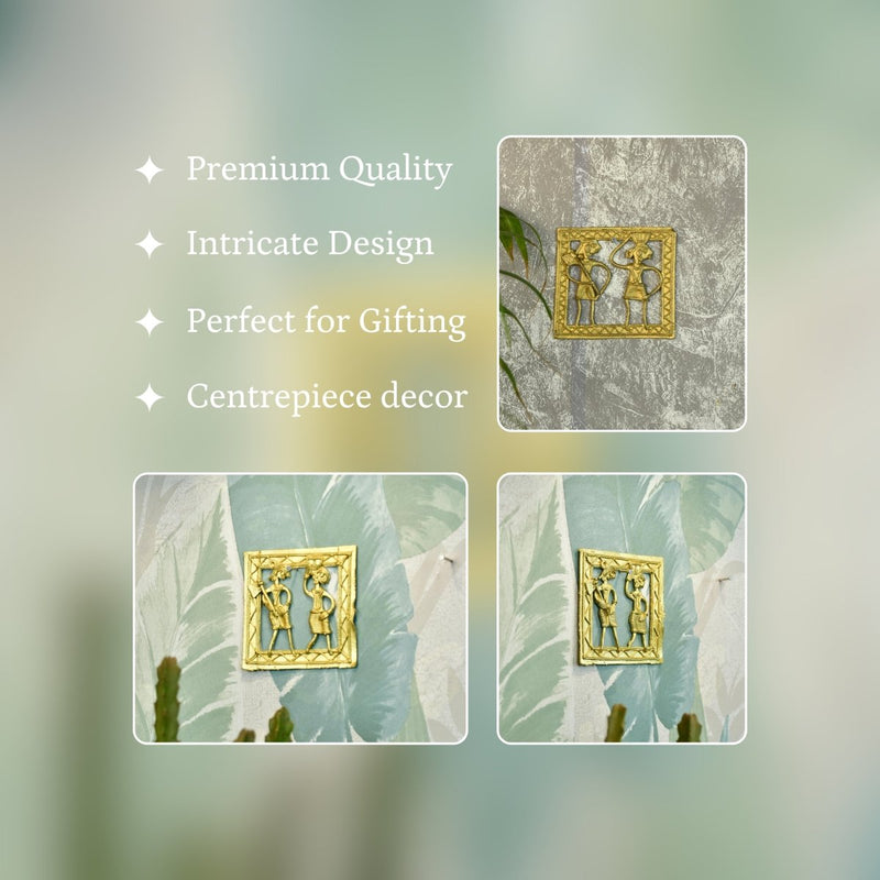 Dokra Squareplate: Artisan Brass Tabletop Elegance – view 3