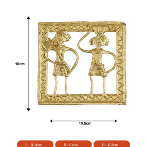 Dokra Squareplate: Artisan Brass Tabletop Elegance - Sowpeace - Dokra Squareplate: Artisan Brass Tabletop Elegance - Dok - DSP - BR - WD - Sowpeace