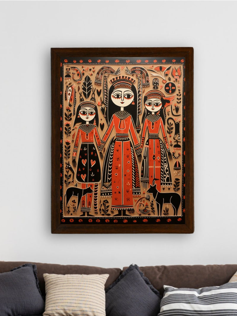 Empowering Generations: Sowpeace Handcrafted Wall Decor – Premium Indian-Inspired Canvas Art for Elegant Home Decoration – view 3