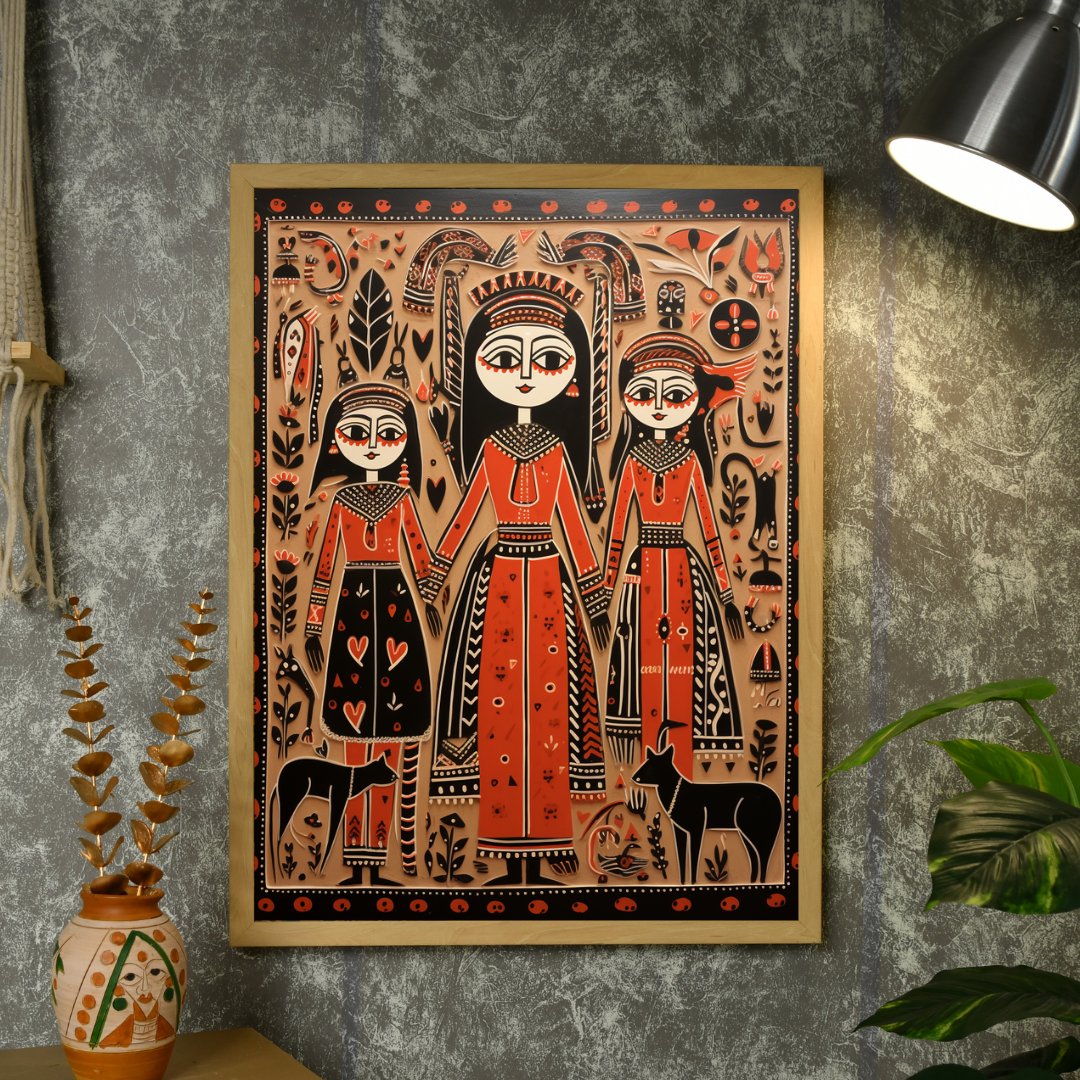 Empowering Generations: Sowpeace Handcrafted Wall Decor – Premium Indian-Inspired Canvas Art for Elegant Home Decoration