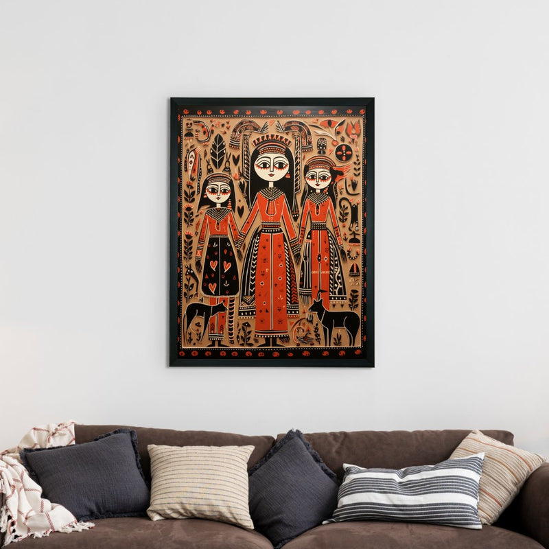 Empowering Generations: Sowpeace Handcrafted Wall Decor – Premium Indian-Inspired Canvas Art for Elegant Home Decoration – view 2