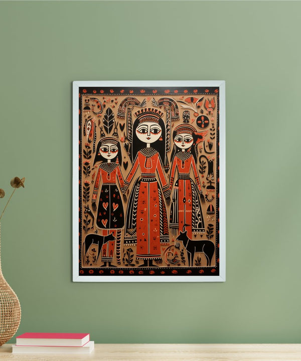 Empowering Generations: Sowpeace Handcrafted Wall Decor – Premium Indian-Inspired Canvas Art for Elegant Home Decoration — main view
