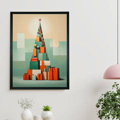 Festive Triangles: Sowpeace's Joyful Handcrafted Wall Art – Premium Indian-Inspired Canvas Prints for Stylish Holiday Decoration - Additional View