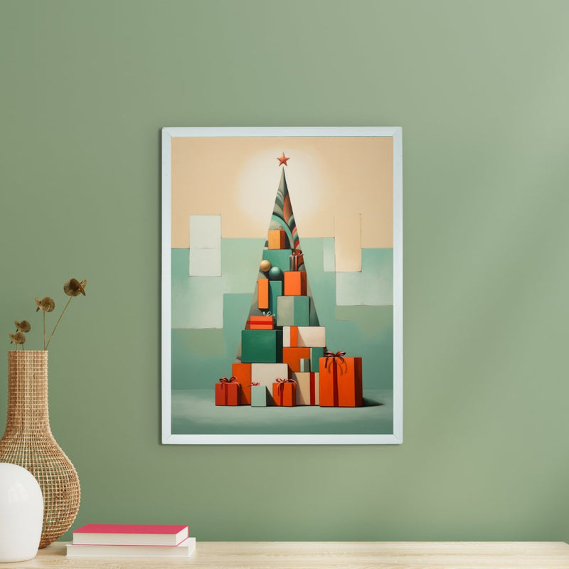 Festive Triangles: Sowpeace's Joyful Handcrafted Wall Art – Premium Indian-Inspired Canvas Prints for Stylish Holiday Decoration – view 1