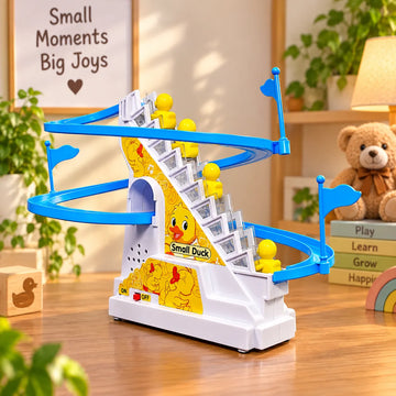 SOWPEACE Duck Slide Toy Set – Automatic Stair Climbing Ducklings with Lights & Music