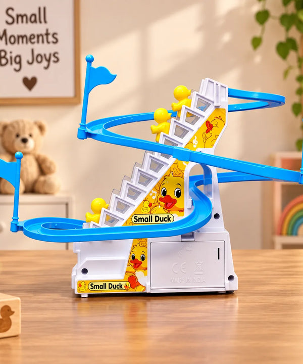 SOWPEACE Duck Slide Toy Set – Automatic Stair Climbing Ducklings with Lights & Music — image 2