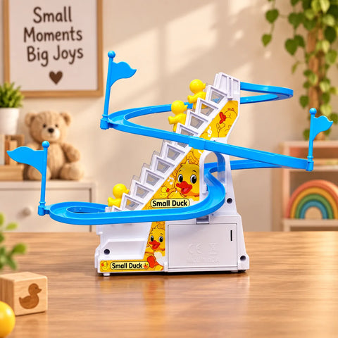 SOWPEACE Duck Slide Toy Set – Automatic Stair Climbing Ducklings with Lights & Music