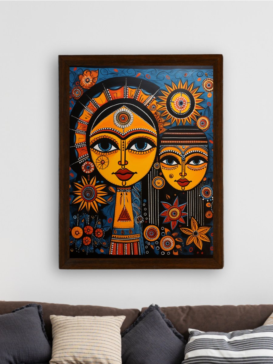 Find Your Connection: Sowpeace Handcrafted Abstract Art – Premium Indian-Inspired Canvas Print for Elegant Home Interiors