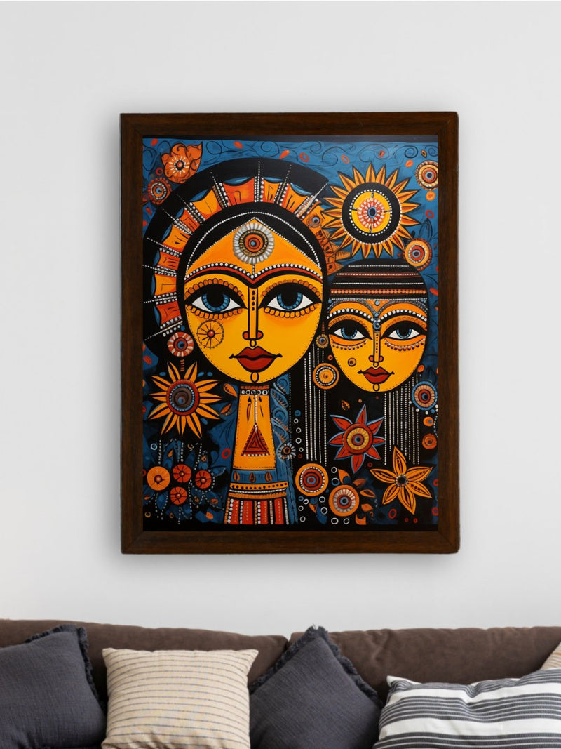 Find Your Connection: Sowpeace Handcrafted Abstract Art – Premium Indian-Inspired Canvas Print for Elegant Home Interiors – view 3