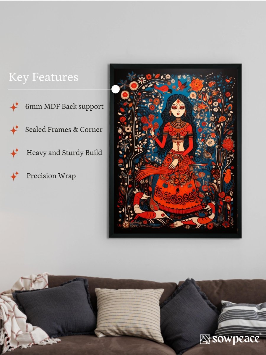 Find Your Fire: Sowpeace Handcrafted Abstract Women Art – Premium Canvas Print for Contemporary Home Decor