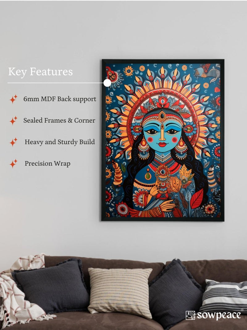 Find Your Inner Peace: Sowpeace Radha Print – Premium Indian-Inspired Canvas Art for Elegant and Spiritual Home Decor – view 6