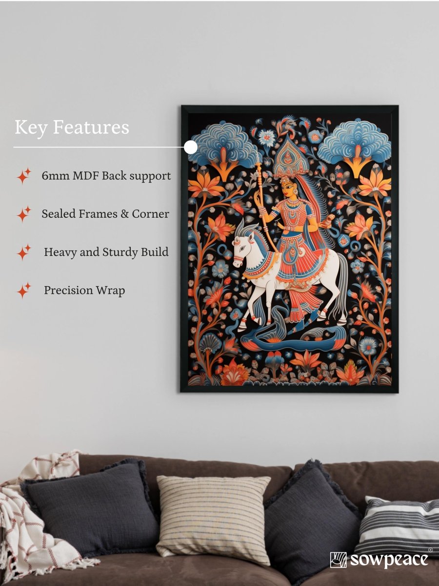 Find Your Inner Rider: Sowpeace Handcrafted Abstract Art – Premium Indian-Inspired Canvas Print for Modern Decor