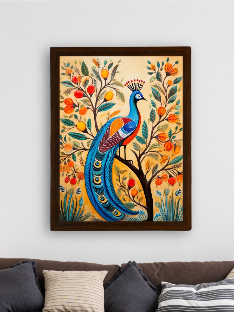 Find Your Paradise: Sowpeace Handcrafted Peacock Canvas – Premium Indian-Inspired Art for Stylish Home Interiors