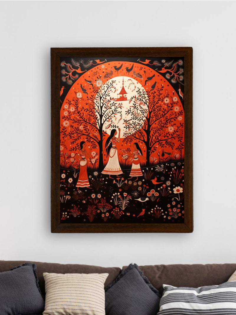 Find Your Sisterhood: Sowpeace Handcrafted Abstract Canvas – Premium Indian-Inspired Art for Elegant Home Decor – view 3
