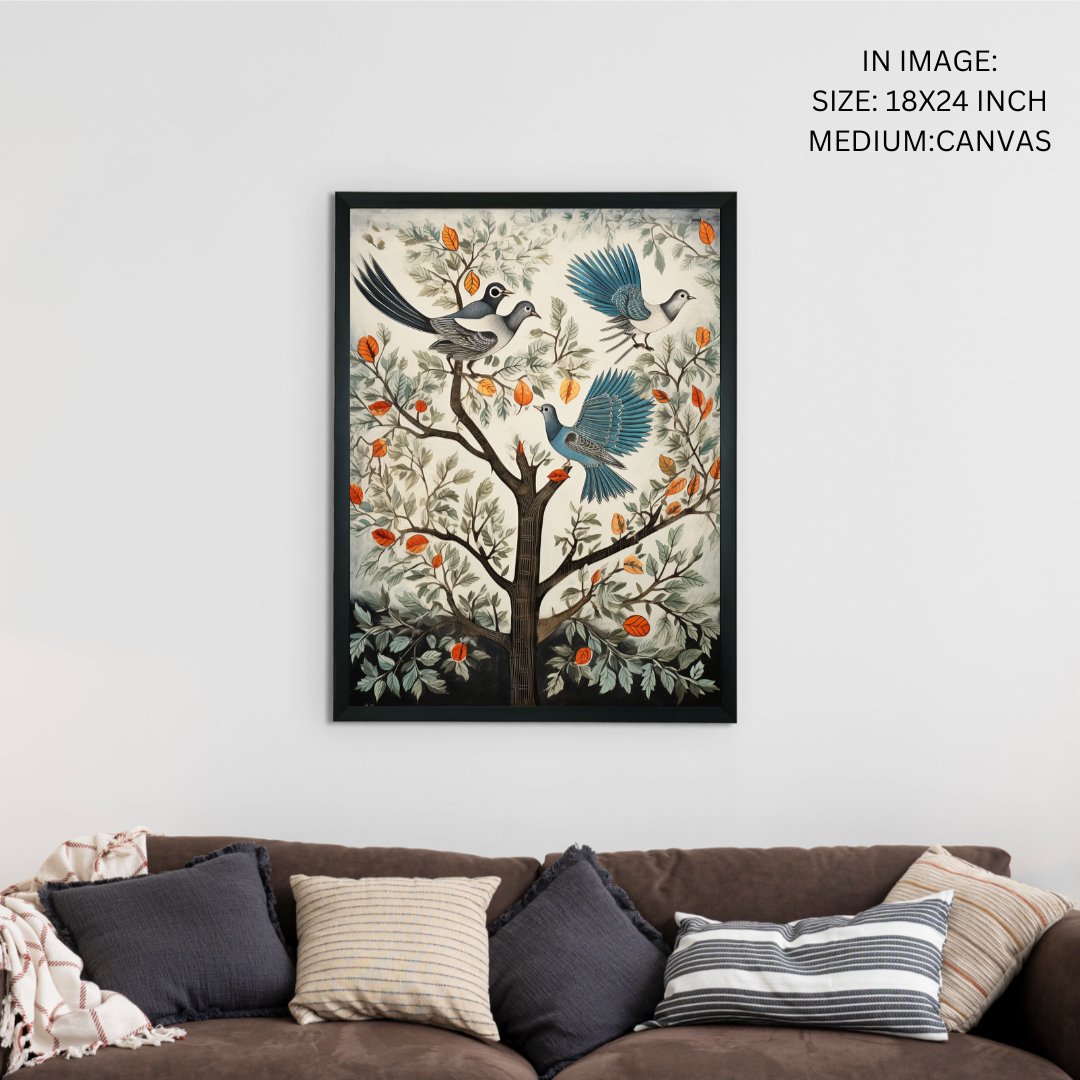 Four Feather Fantasies: Sowpeace Handcrafted Canvas Prints – Premium Indian-Inspired Art for Elegant and Artistic Interiors