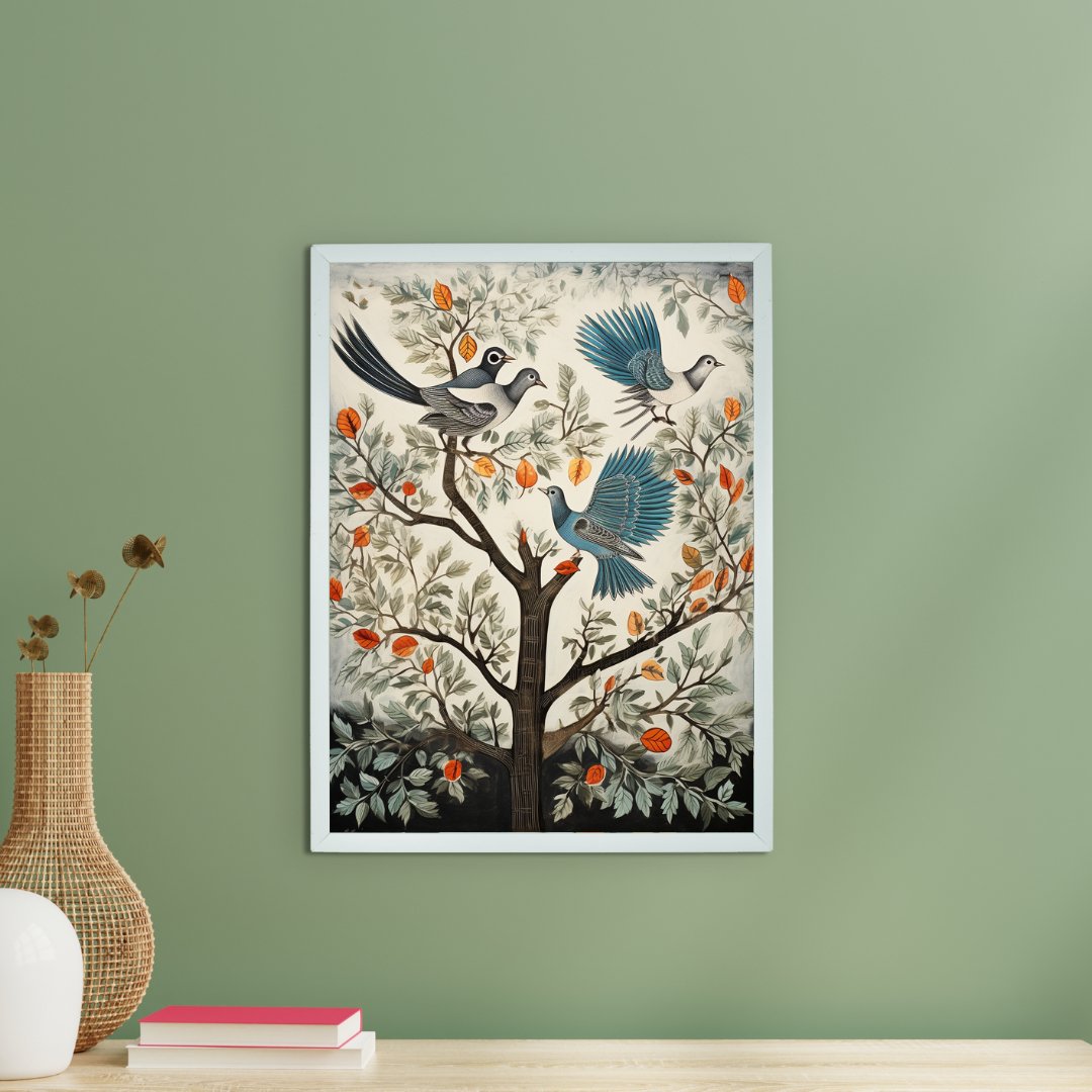 Four Feather Fantasies: Sowpeace Handcrafted Canvas Prints – Premium Indian-Inspired Art for Elegant and Artistic Interiors