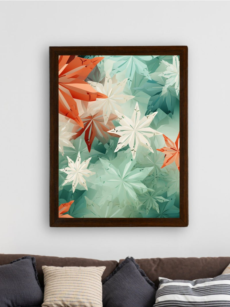 Frozen Fractals: Sowpeace's Premium Dense Winter Canvas Art – Handcrafted Indian-Inspired Prints for Elegant Winter Home Decoration – view 3