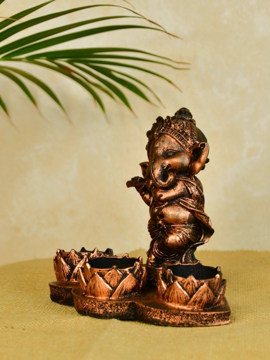 Ganesh Resin Candle Holder by Sowpeace - Artisan Home Decor & Showpiece