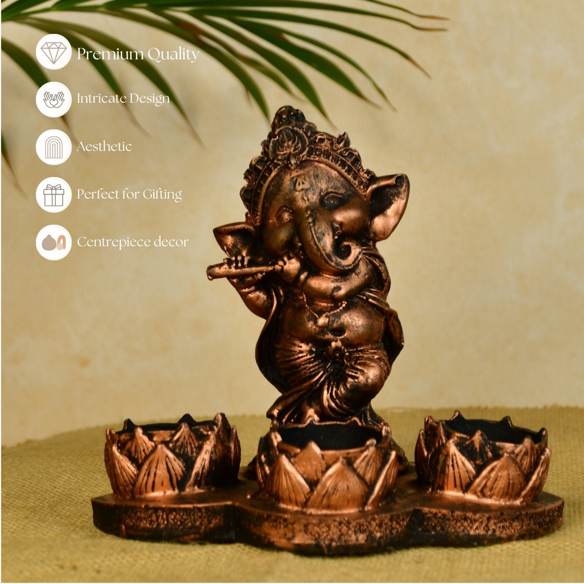 Ganesh Resin Candle Holder by Sowpeace - Artisan Home Decor & Showpiece