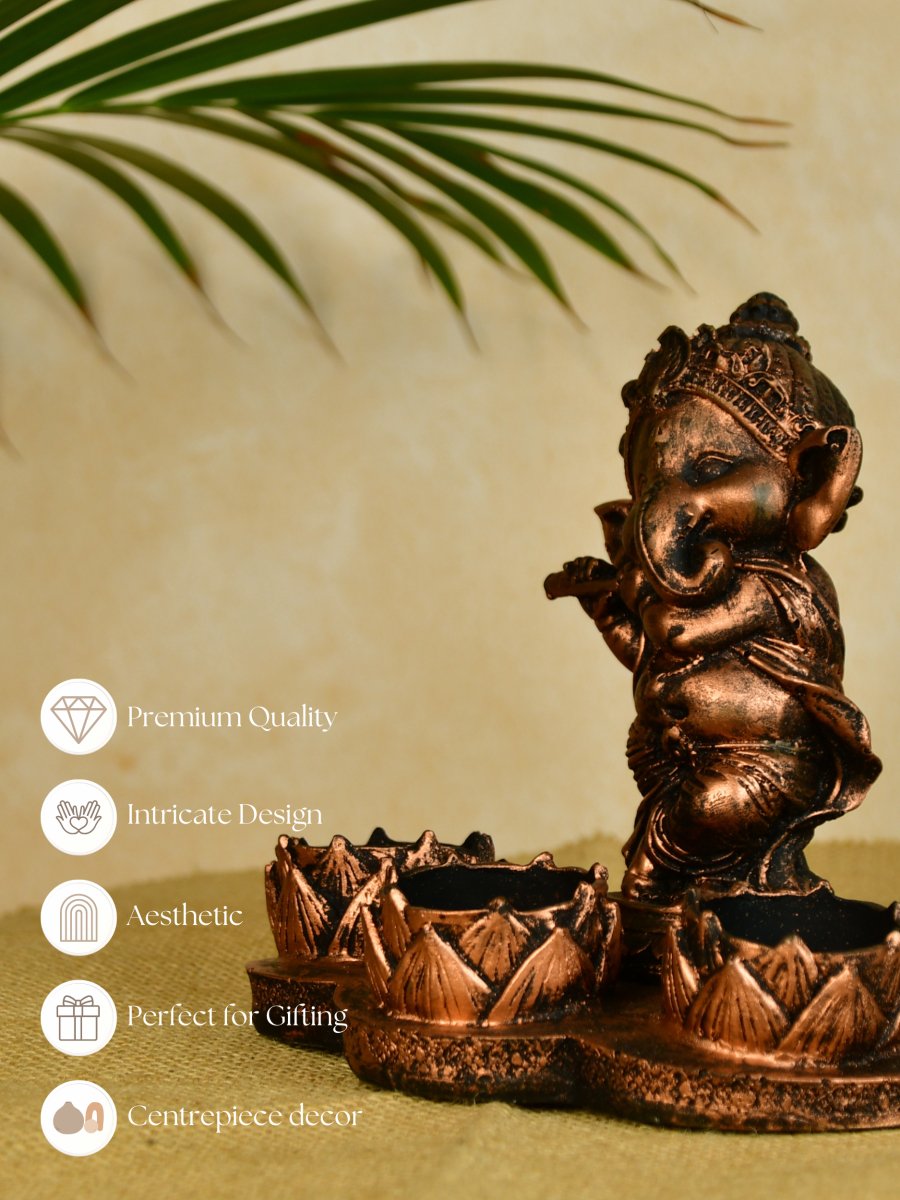 Ganesh Resin Candle Holder by Sowpeace - Artisan Home Decor & Showpiece