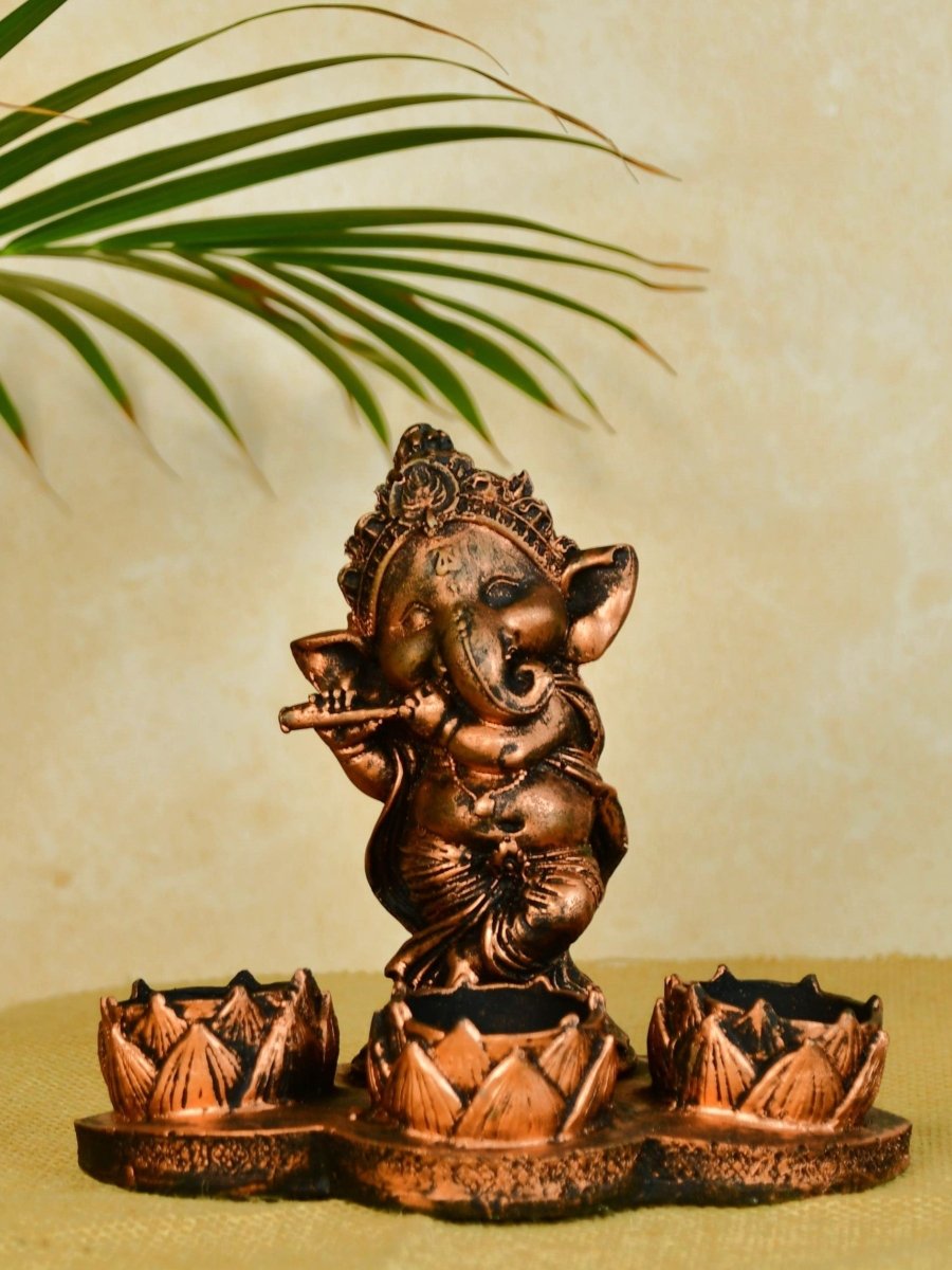 Ganesh Resin Candle Holder by Sowpeace - Artisan Home Decor & Showpiece - Decor - Sowpeace - Ganesh Resin Candle Holder by Sowpeace - Artisan Home Decor & Showpiece - RES - GCH - TT - Sowpeace