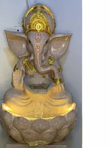 Ganesha Lotus Fountain Indoor Water Fountain – 3 ft -Indoor Water Fountain-Sowpeace-Home Decor-Indoor Water Fountain