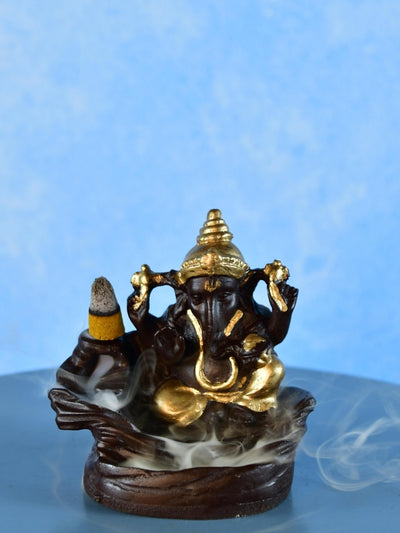 Golden Ganesh Resin Tabletop Decor by Sowpeace - Unique Home Showpiece