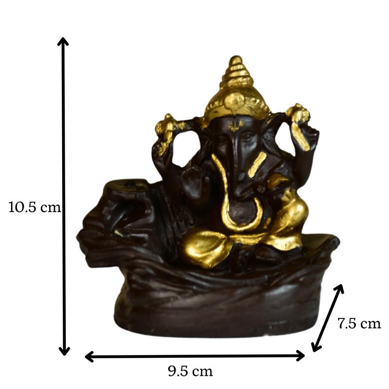 Golden Ganesh Resin Tabletop Decor by Sowpeace - Unique Home Showpiece