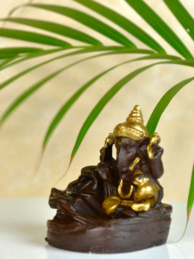 Golden Ganesh Resin Tabletop Decor by Sowpeace - Unique Home Showpiece