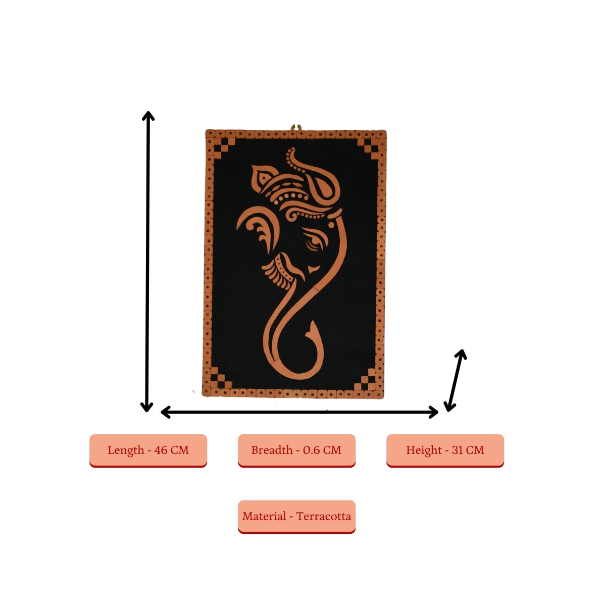 Handcrafted Abstract terracotta Ganesh Wall Art: Unique Home Decor - Sowpeace - God Idols - New Arrivals