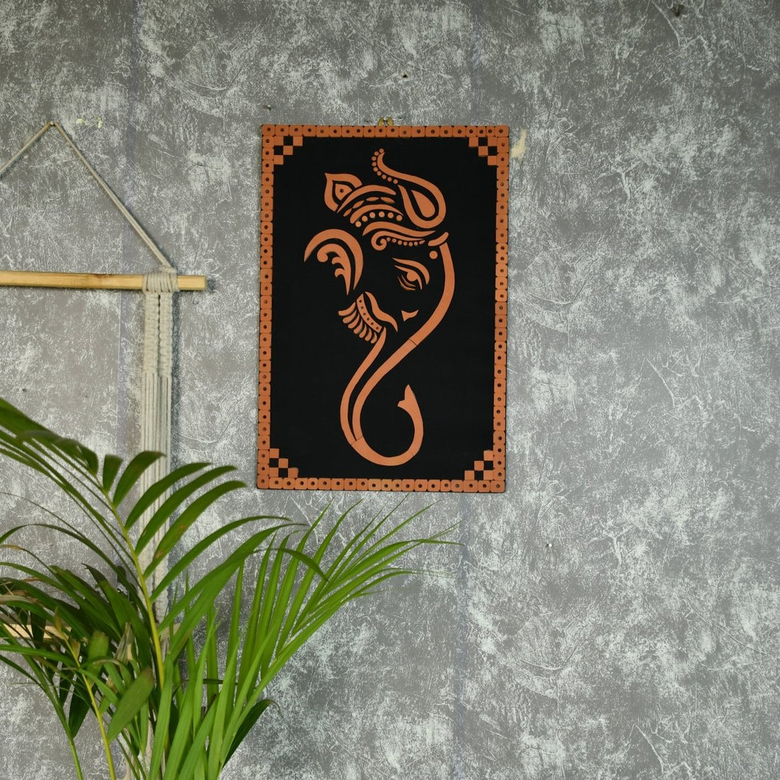 Handcrafted Abstract terracotta Ganesh Wall Art: Unique Home Decor - Sowpeace - God Idols - New Arrivals