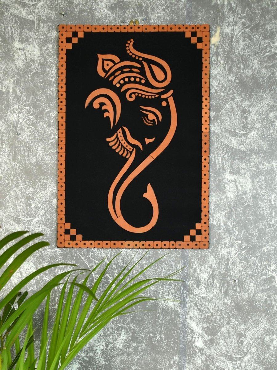 Handcrafted Abstract terracotta Ganesh Wall Art: Unique Home Decor - Sowpeace - Handcrafted Abstract terracotta Ganesh Wall Art: Unique Home Decor - Terr - WART - SANJ - LGNS - Sowpeace