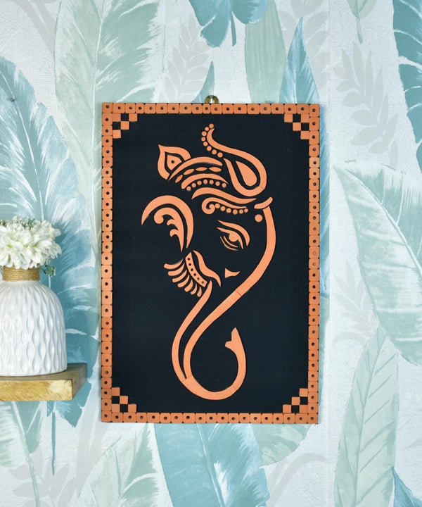 Handcrafted Abstract terracotta Ganesh Wall Art: Unique Home Decor — image 6