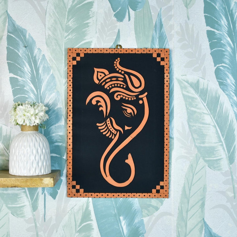 Handcrafted Abstract terracotta Ganesh Wall Art: Unique Home Decor – view 6