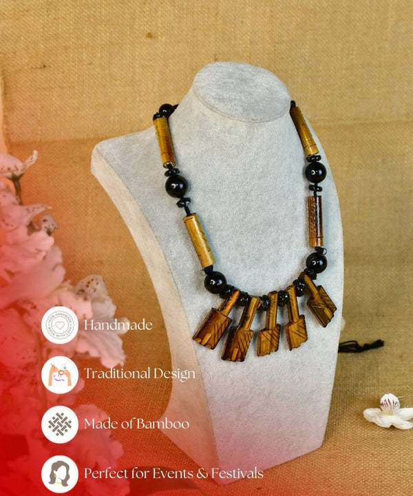 Handcrafted Bamboo Necklace with Hammer Figures by Sowpeace — image 5