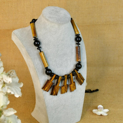 Handcrafted Bamboo Necklace with Hammer Figures by Sowpeace