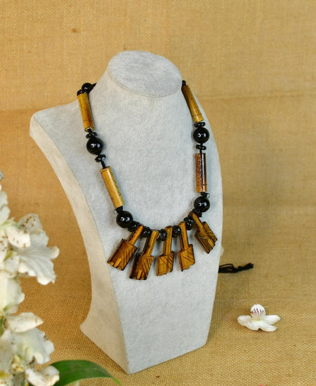 Handcrafted Bamboo Necklace with Hammer Figures by Sowpeace