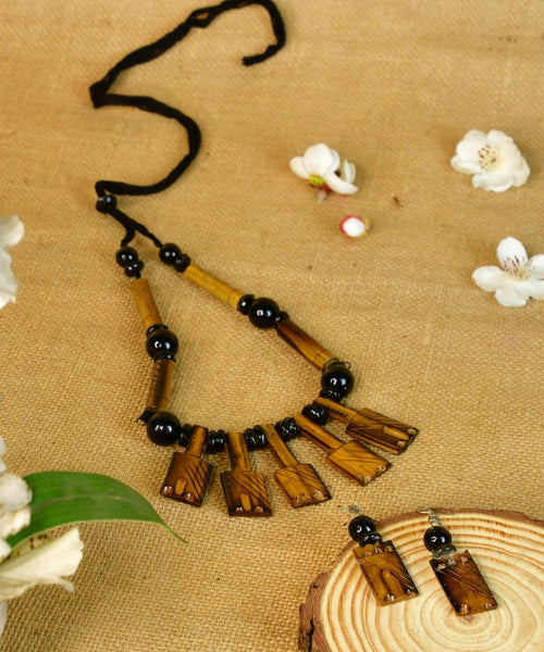 Handcrafted Bamboo Necklace with Hammer Figures by Sowpeace