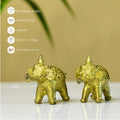 Handcrafted Brass Dhokra Elephant Tabletop Decor: Artisan Elegance for Home. - Dhokra - Sowpeace - Animal - Dhokra tabletop