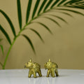 Handcrafted Brass Dhokra Elephant Tabletop Decor: Artisan Elegance for Home. - Dhokra - Sowpeace - Animal - Dhokra tabletop