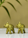 Handcrafted Brass Dhokra Elephant Tabletop Decor: Artisan Elegance for Home. - Sowpeace - Handcrafted Brass Dhokra Elephant Tabletop Decor: Artisan Elegance for Home. - Dok - DEL - BR - TT - Sowpeace