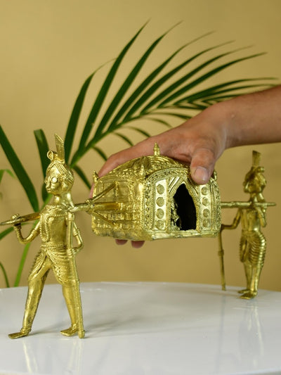 Handcrafted Brass Dhokra Palki Tabletop Decor