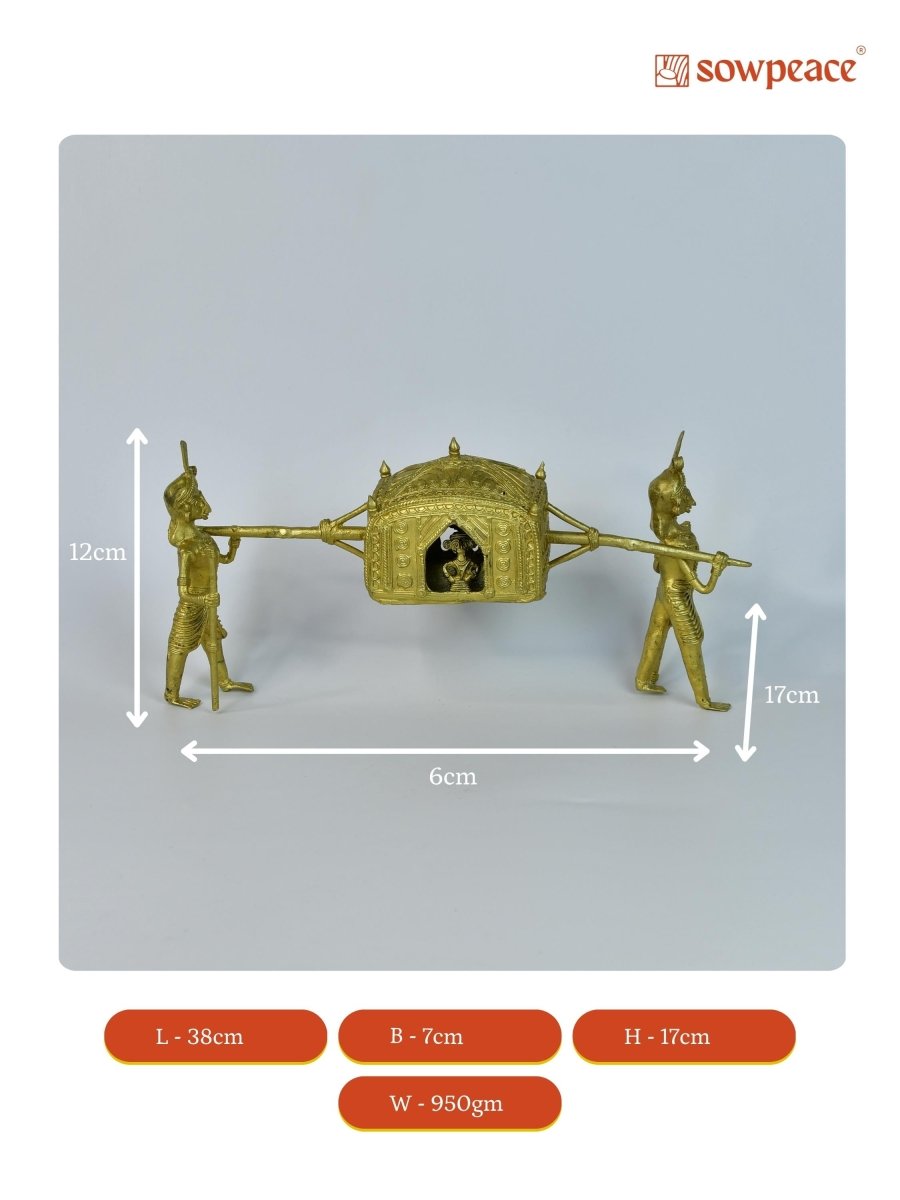 Handcrafted Brass Dhokra Palki Tabletop Decor