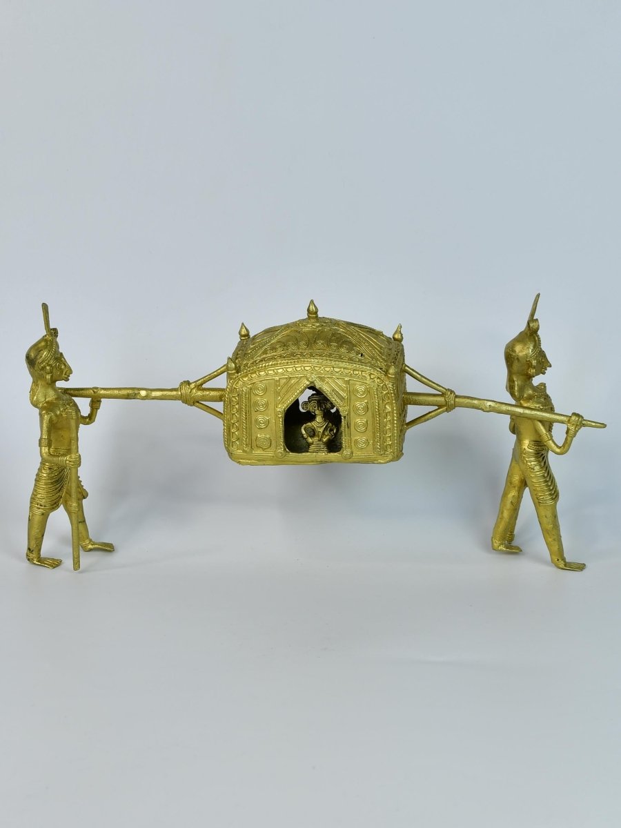 Handcrafted Brass Dhokra Palki Tabletop Decor