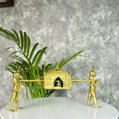 Handcrafted Brass Dhokra Palki Tabletop Decor
