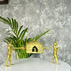 Handcrafted Brass Dhokra Palki Tabletop Decor - Additional View