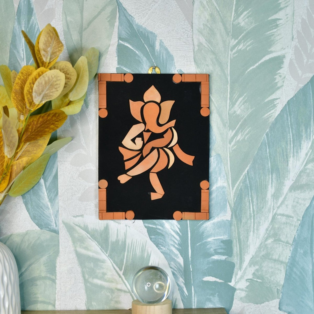 Handcrafted Terracotta Dancing Ganesh Wall Art: Unique Home Decor - Sowpeace - Diwali - God Idols